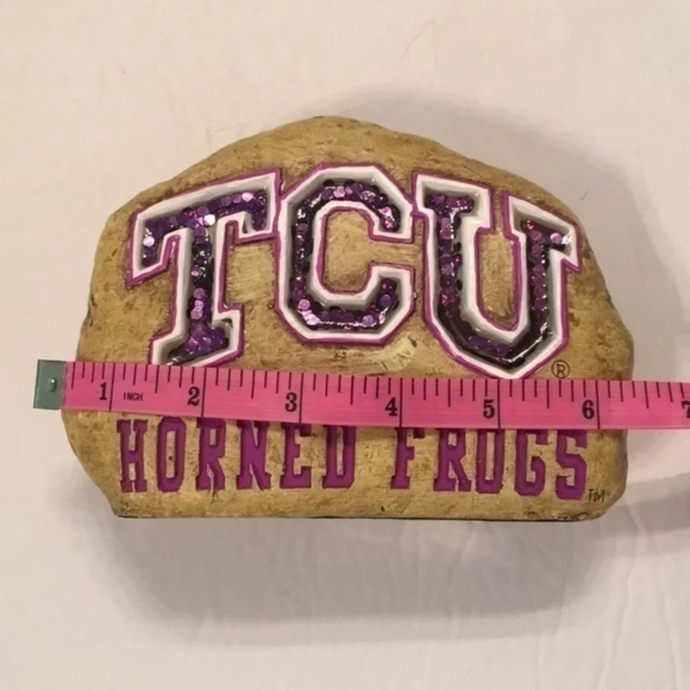 TCU HORNED FROGS rock paper weight desk decor
